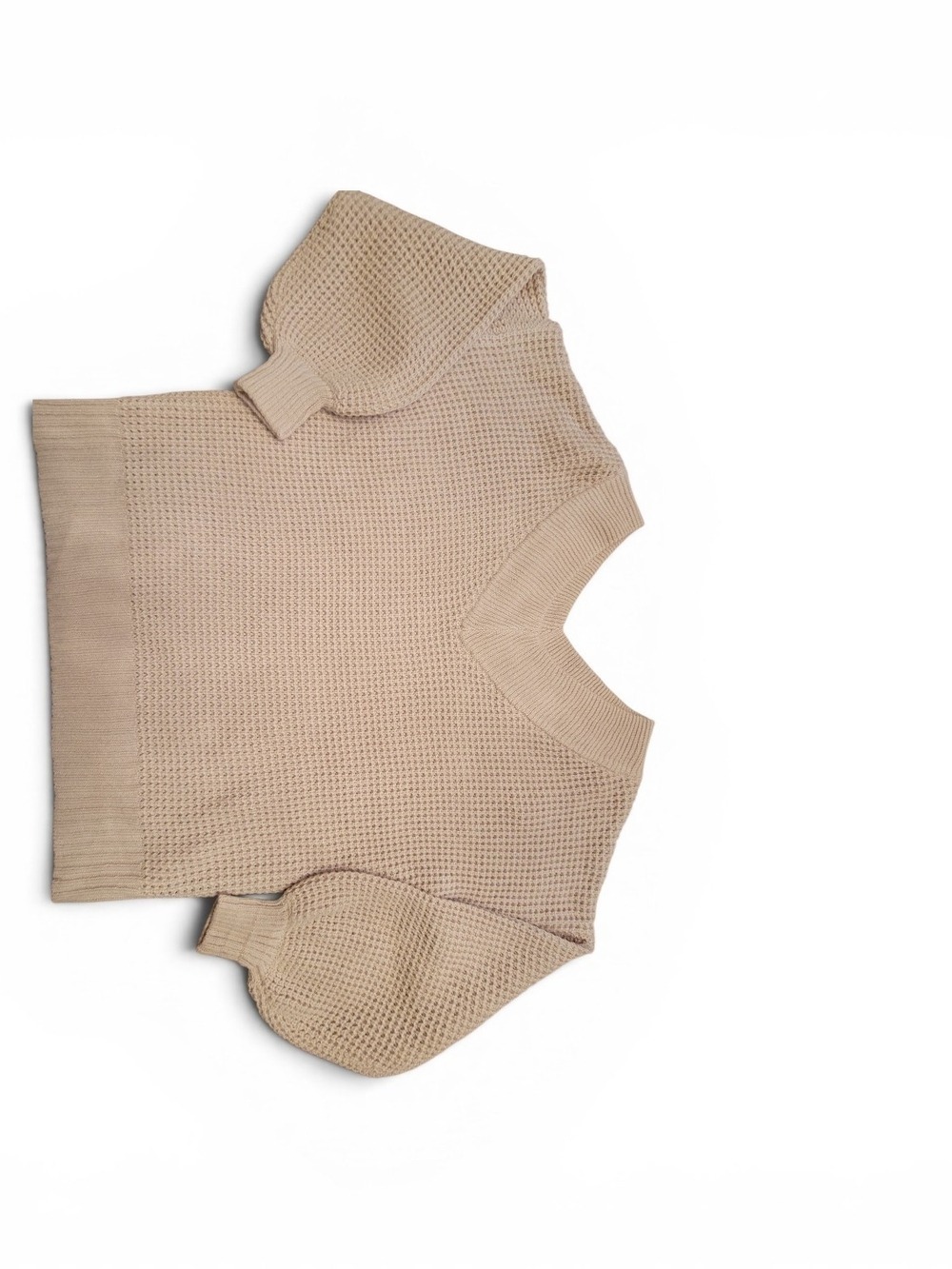 Zenana Oversized  Light Taupe Ribbed Knit Sweater Small